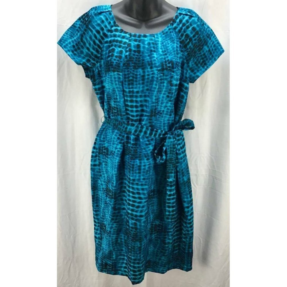 Calvin Klein Dress Medium 10 Blue Animal Shift New